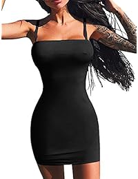 Beagimeg, vestido corto de club, sin mangas, con tirantes, sexy, para mujer