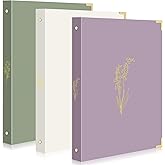 Gueevin 3 Pcs Aesthetic 3 Ring Binder for Women Sturdy 1 Inch Ring Binder Fits Letter Sized Paper with Pocket Organize for Work School Office (Serene Pastel)