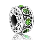 JMQJewelry Heart Love Dad Charms Hollow Spacer Beads Crystal Rhinestone Charms For Bracelets Hollow