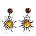 Amber Earrings - Sterling Silver and Baltic Honey Amber Earrings 