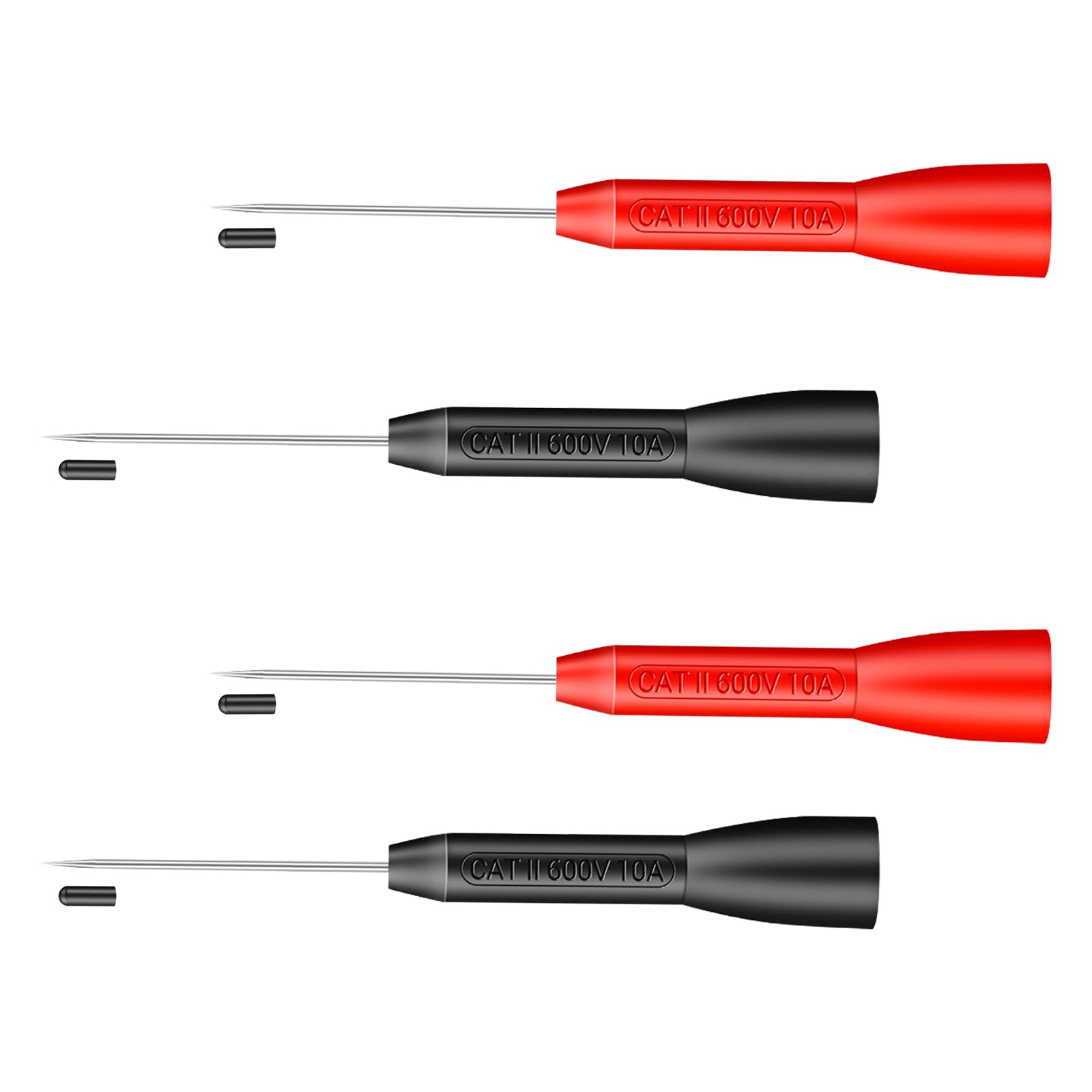 Multimeter Probes Needle Test Fluke Pin Probes Test Lead Probe Multimeter Piercing Needle 600v/10a Non-destructive Multimeter Test Silicon Back Probe Pin For Fluke Leads Tl71 Tl75 (4pcs,2mm)