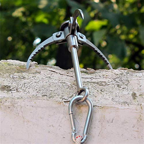 SODIAL Outdoor Sporting Wilderness Survival Carabiner Grappling Folding Three Paws Hook Ice Rock Mountain Climbing Tool - Thumbnail 7
