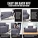Home Fashion Designs Solid Twill Sofa Slipcover. One Piece Stretch Couch Cover. Strapless Arm Sofa Cover for Living Room. Brenna Collection Slipcover. (Sofa, Charcoal - Solid)