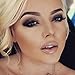 Hollywood Sensation Women Pendant Necklaces : Round Cut Cubic Zirconia18k White Gold Plated+Natural Mink Mega Volume Eyelashes+Travel Size 4 Pieces Makeup Brushes,Gift for Her