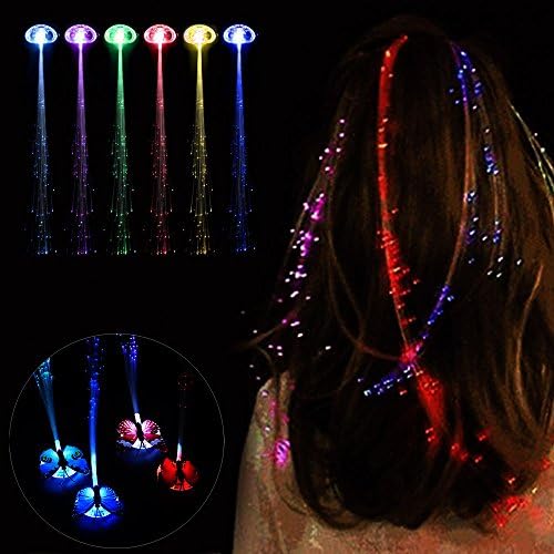 MSOO LED Wigs Glowing Flash Ligth Hair Braid Clip Hairpin Christmas Birthday Toy