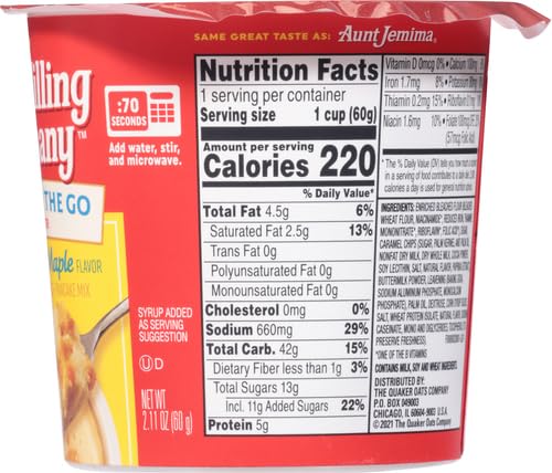 PEARL MILLING COMPANY, PANCAKE MIX BUTTERMILK & MAPLE FLAVOR PANCAKE ON THE GO, 2.11 OUNCE