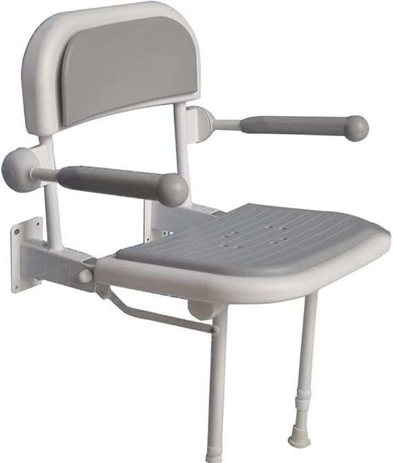 OUUCL Home Care Wall Mounted Aluminum Folding Shower Seat