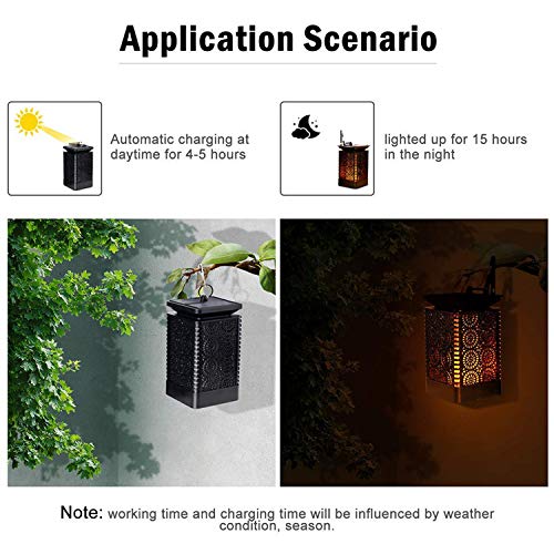 Otdair Solar Lights Outdoor Waterproof Dancing Flickering Flame Torch Lights (2 Pieces)