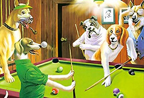 Dogs Playing Poker Poster. Holographic Wall Art. Lenticular Artwork. Hologram Dogs Playing Pool By Those Flipping Pictures.
