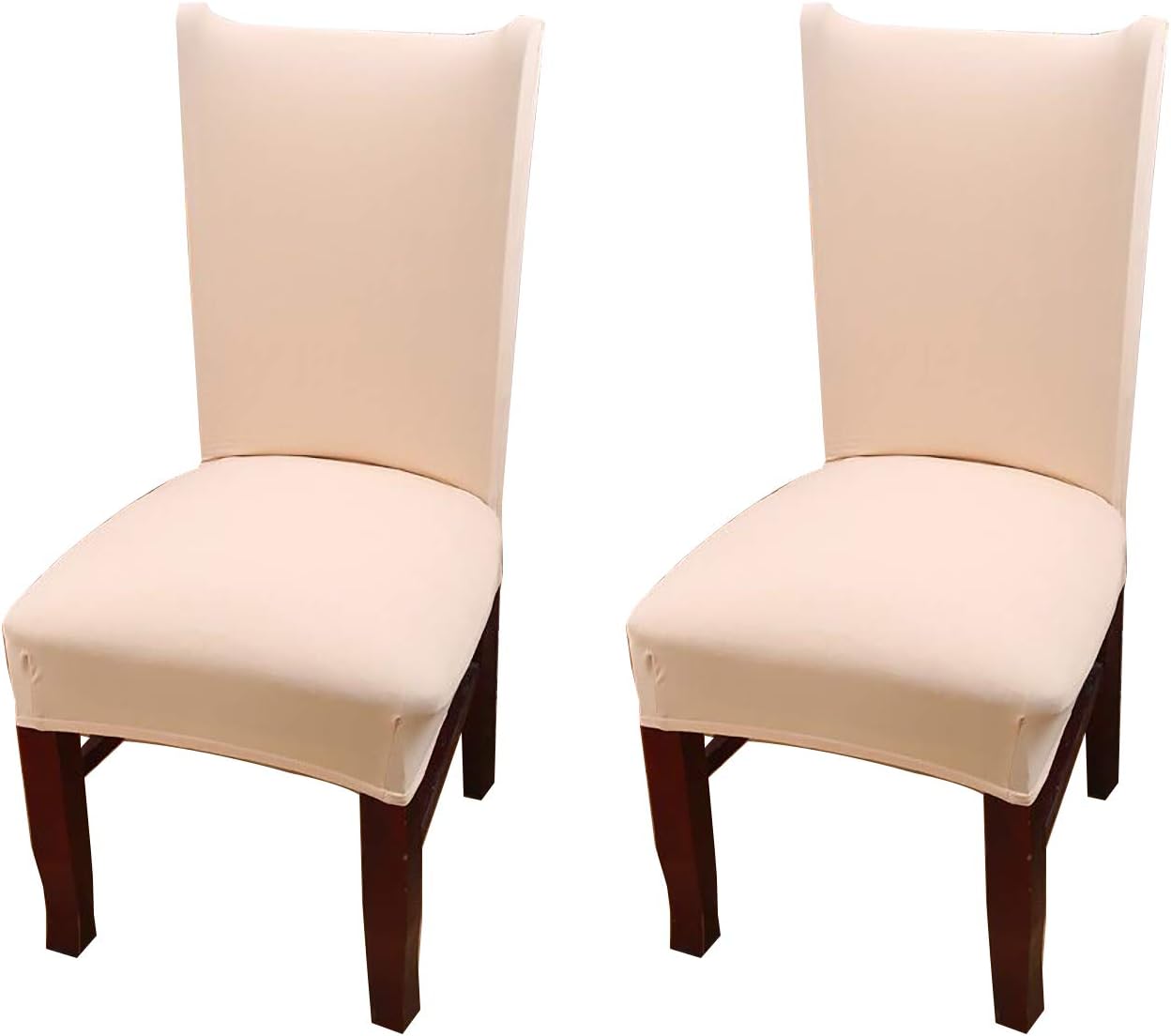 Coverurz Premium Stretch Fit Removable, Washable Spandex Dining Chair Covers, Seat Protector Slipcover for Dining Room, Hotel, Ceremony, Banquet and Wedding and Party (Peach)