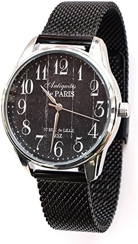 ZIZ Antiques Style Stainless Steel Watch, Unisex Wrist Watch, Quartz Analog Watch with Stainless Steel Watch Band