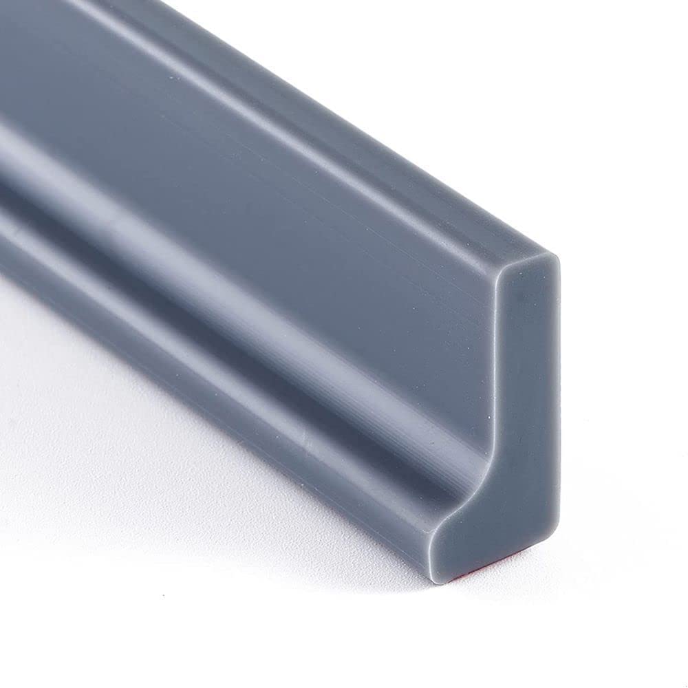 156 Inch/4M Grey Wet Room Floor Water Barrier, Silicone Shower Threshold Water Barrier,Screen Door Seal Strip,Shower Tray Sealing Strip,Water Retaining Dam for Bathroom Bath Sink(L Shape, 3cm High)