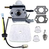 C1U K54A Carburetor with Air Filter Repower Kit for 2 Cycle Mantis 7222 7222E 7222M 7225 7230 7234 7240 7920 7924 Tiller/Cultivator