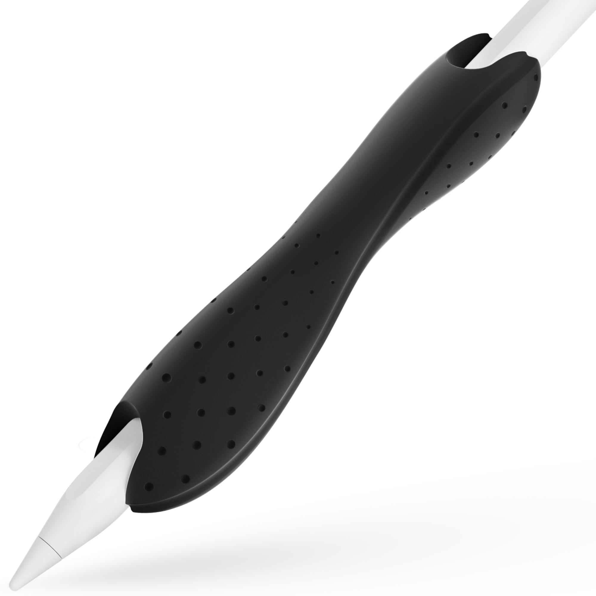 ELETIUO Grip Compatible with Apple Pencil Pro,1st/2nd Generation,USB-C Model,Protective Silicone Sleeve Cover with Anti-Slip Texture,Ergonomic Dual-Head Design,Magnetic Charging and Double Tap,Black