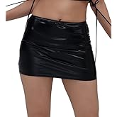 Lzkehcy Women's Sexy Holographic Bodycon Mini Skirt Casual Stretchy Metallic Shiny Skirt Night Out Party