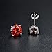 Sterling Silver Solitaire Stud Earrings Cubic Zirconia Simulated Birthstone CZ Earrings 12 Months Gifts
