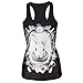 Cute Alice in Wonderland White Rabbit Tank Tops Printed Sleeveless T Shirt Vest