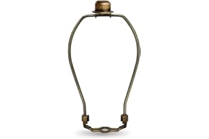 OMOBANU 6 Inch Antique Bronze Lamp Shade Harp Holder - Detachable Lamp Shade Holder Replacement with Standard Harp Saddle & Lamps Finials, Metal Decorative Accessories and Parts Repair