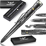 Tactical Pen – Self Defense Survival EDC Pen with LED Flashlight, Glass Breaker & Bottle Opener – Military Multitool Pen for Men & Women – Veteran-Owned TakeFlight – 2 Ink Refills + Extra Battery