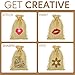 25 Pcs Burlap Gift Bags 3x4 Inch, Linen Sacks Bag with Gift Tags Drawstring Rope for Gifts, Reusable Jewelry Pouches for Art DIY Craft Present Favors