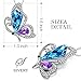 SIVERY Butterfly Necklaces for Women 'Butterfly Kiss' Jewelry Woman Necklace Pendant with Blue Purple Crystals, Jewelry for Women, Gifts for Mom