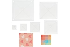HOBBIESAY 6Pcs Quilting Template Acrylic 1-6 Inch Clear Square Templates for Quilting Embroidery Template Tool Quilt Precision Tools Templates Supplies for Quilt Sewing DIY Crafts