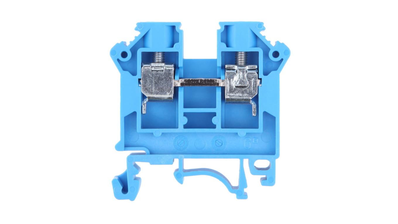 SIMET Brand ZSG1-6.0NN Blue Rail Mounted Screw Terminal Block