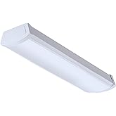 Lithonia Lighting 2 Foot LED Light Fixture, Low-Profile LED Wraparound Flush Mount Ceiling Light, 4000K Cool White, 120V, 24-