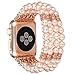 fastgo Compatible with Apple Watch Bands 44mm 42mm 45mm 49mm Series 4, Pearl Bracelet Replacement Elastic Strap Cuff for Iwatch SE & Series 9 Ultra 8 7 6 5 4 3 2 1 Pink (Pink-42/44/45/49mm)