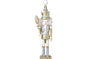 ZaH 18 Inch Wooden Nutcracker Ornaments Christmas Decorations Holiday Decor Kids Toys Nutcracker Puppets, Gold King