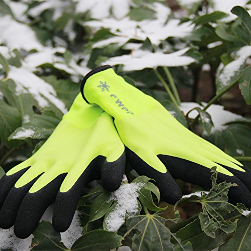 FWPP High Visibility Full Thermal Lining Winter Work Gloves Skid Resistance Comfortable Soft Keep Warm Cold Weather Safety Gloves, Pack of 1Pair Large