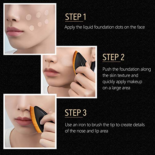 Huasida Foundation Brush Liquid Brush Make Up Brush Especially Suitable for Nose and Eye Area (Black)
