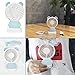 Handheld Small Fan Portable Rechargeable Mini Fan Thin Cooling Fan Multi-color LED Light Fan Cute Bear Fan Standable Hanging Fan Gifts for Home Travel Indoor Outdoor Baby Kids(Blue Bear)
