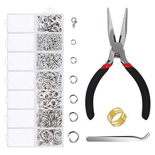 1500 Pieces Jump Rings with Lobster Clasps and Jewelry Pliers for
