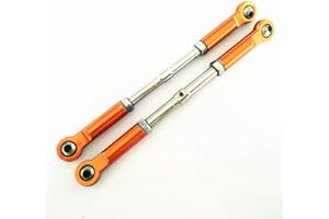 EPTNNASO Harden Steel Adjustable Turnbuckles with Aluminum Ends - 2pcs Orange for RC HPI 1/8 Savage Flux X XL 4.6 5.9 HP 93535
