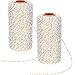 Pangda 2 Rolls 656 Feet Christmas Twine Metallic Bakers Decorative Wrapping Twine String Craft Present Wrapping Cord for Christmas DIY Crafting Presents(2 mm,White)