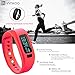 InnKoo Fitness Tracker Watch, U2 Pedometer Band Calories Counter Smart Sports Bracelet Wristband Activity and Sleep Monitor, for Women Men Kids Senior Bluetooth Sync (Red)