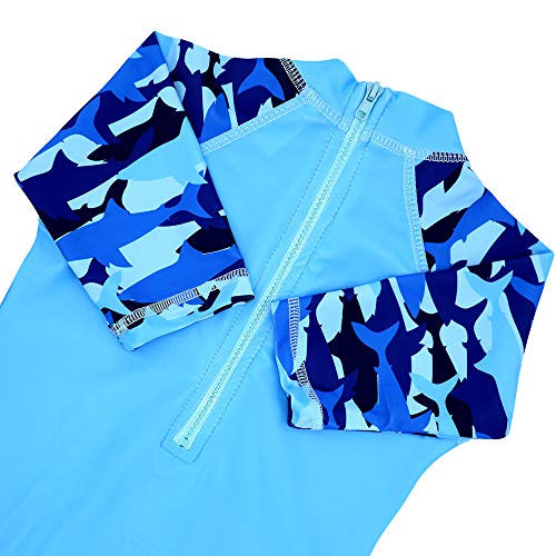 Baby Toddler Girl Unicorn Swimsuit Short Sleeve Bathing Suit-One Piece Swimwear Infant Toddler Sunsuits for Baby Girls (Camouflage Shark, 2-3T)