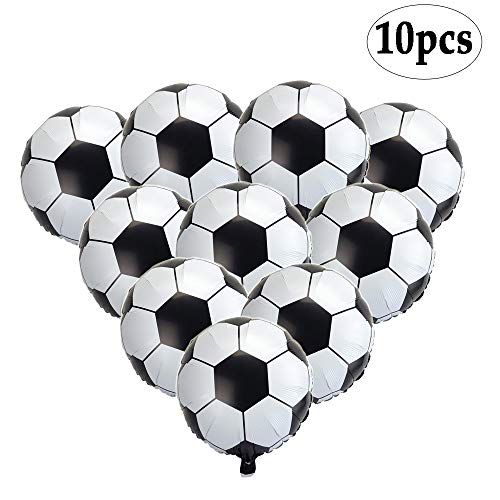 BinaryABC Soccer Balloons,Football Party Supplies,Foil Soccer Balloons,18 Inch,(10pcs)