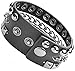 Y-blue Multicolor Cuff Bling Leather Bracelet, Stud Adjustable for Boys Girls 5 Color Black