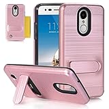 Gotd Protective Case Stand Cover for LG Aristo LV3 V3 MS210 LG M210 LG MS210 LG K8 (Rose Gold)