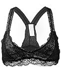 BEKDO Womens Soft Sheer Non-Padded Lace Racerback Pullover Bralette
