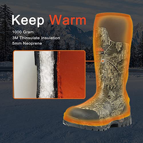 8 Fans Hunting Boots for Women,100 Waterproof Insulated 17''Rubber