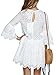 Simplee Women's Elegant Half Flare Sleeves High Waist Hollow Out Mini Dress