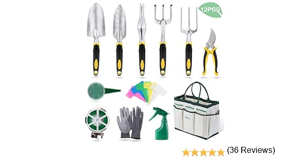 YISSVIC Herramientas de Jardín 12Pcs Kit de Jardinería Juegos de ...