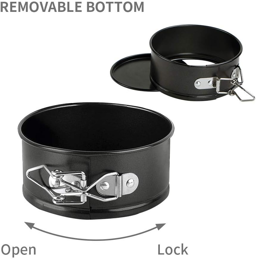 Webake Mini Springform Cake Tins Round Set of 2 Non-Stick 11 cm 4.3 Inches Baking Pan with Loose Base for Instant Pot Cheesecakes - Image 3