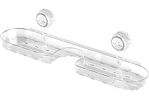 Wall Shelf for Bathroom - Over Faucet Bathroom Wall Storage Organizer | Suction Cup Soap Holder Sink Rack, Floating Home Orga