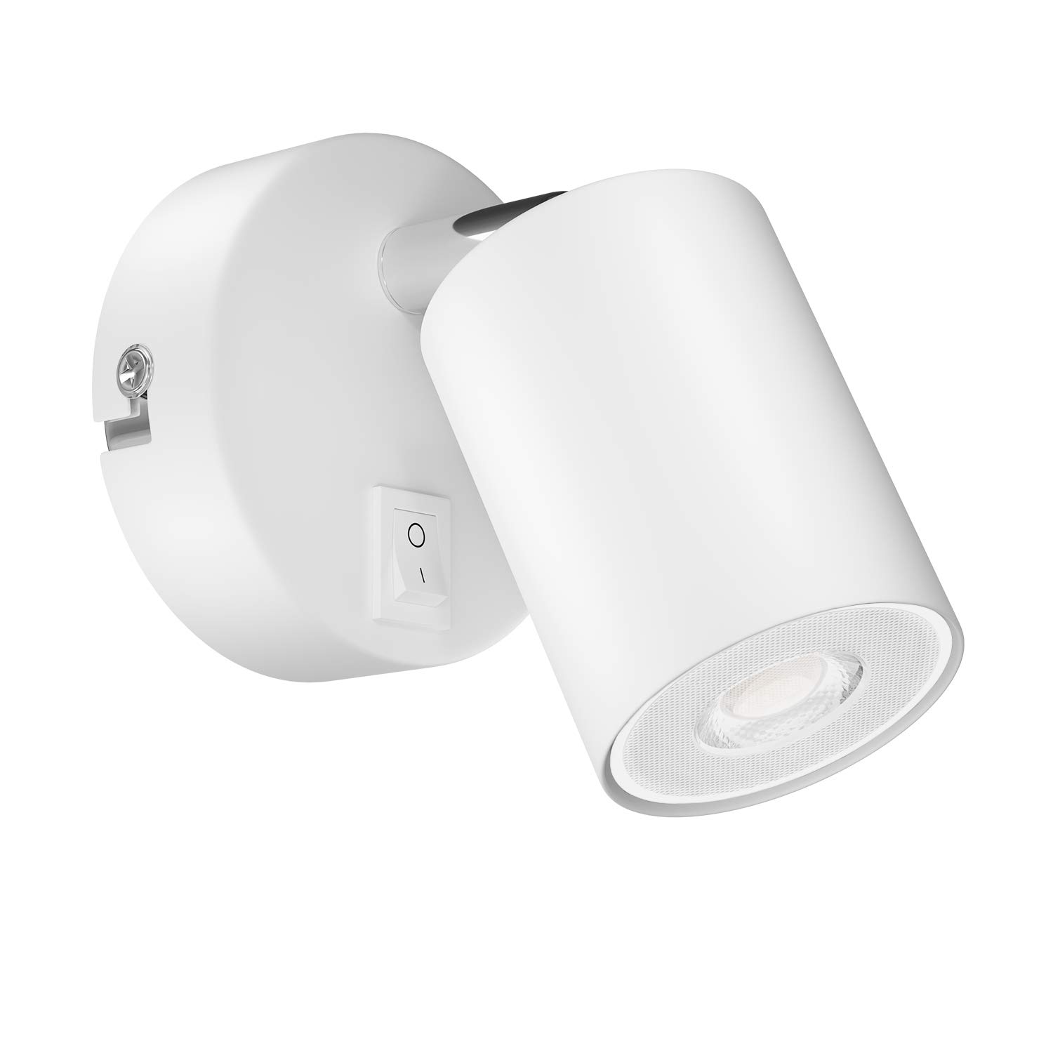 ledscom.de Wall spot WAIKA, Single Light, with Switch, GU10, White matt, incl. 468lm LED GU10 lamp, Warm-White — image 1