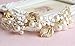 Lsinyan Gold Handmade Luxury Retro Pearl Bride Bridal Wedding Accessory Hair Head Band Wear Rhinestone Jewelry Headdress Headband Tiara Crown