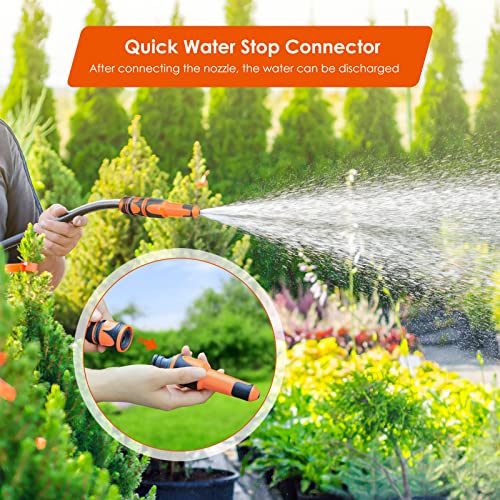 Garden Hose Connector Kit, Pack of 12 Hose Connectors, Hose Connection Including 1/2 Inch to 3/4 Inch Adapter, Tap Connection G1, Quick Coupling 1/2 Inch, Double Plug, Y Splitter and Water Nozzle